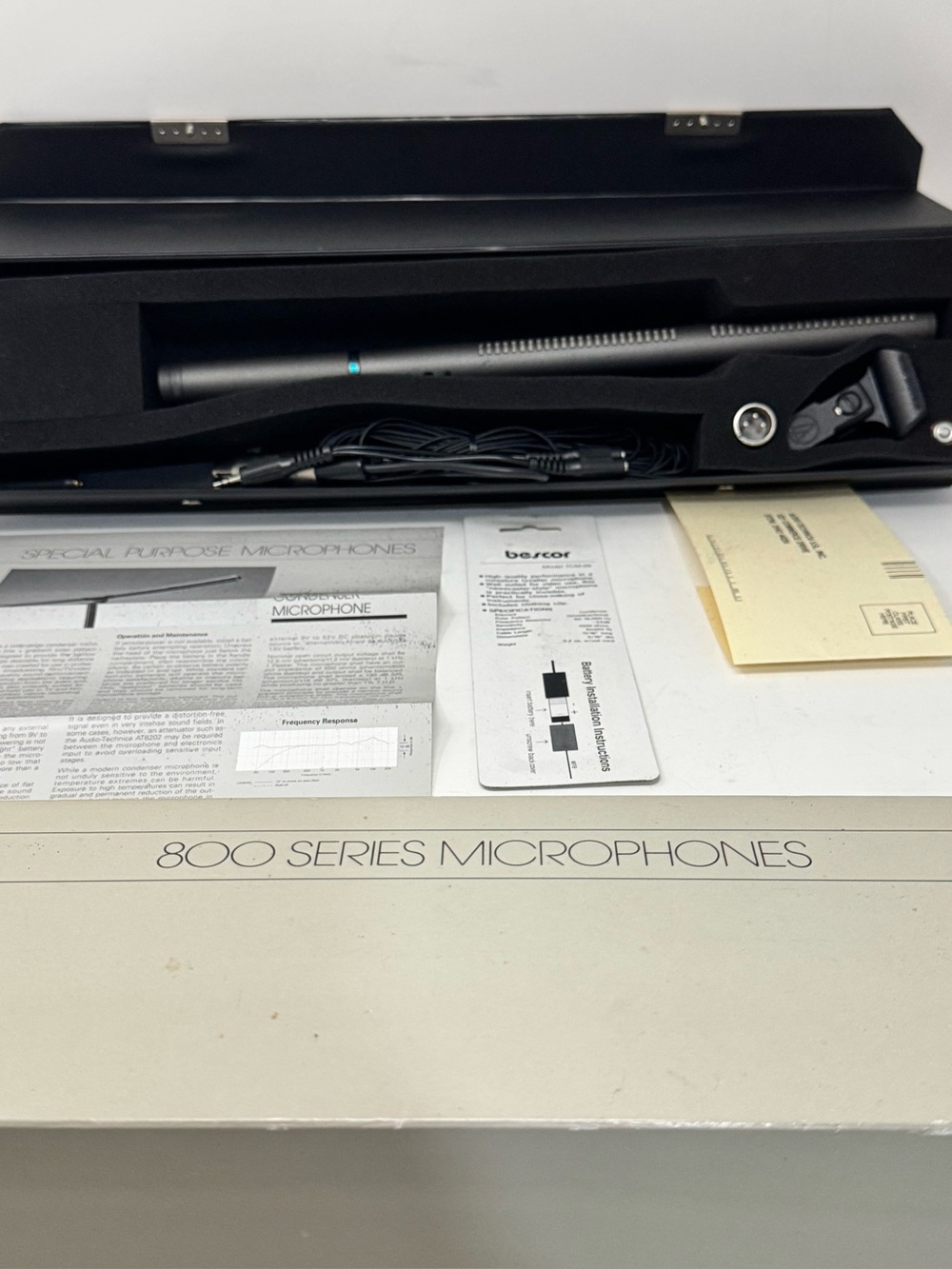 Shotgun Microphone with Case and Accessories - 800 Series AT836B and accessories